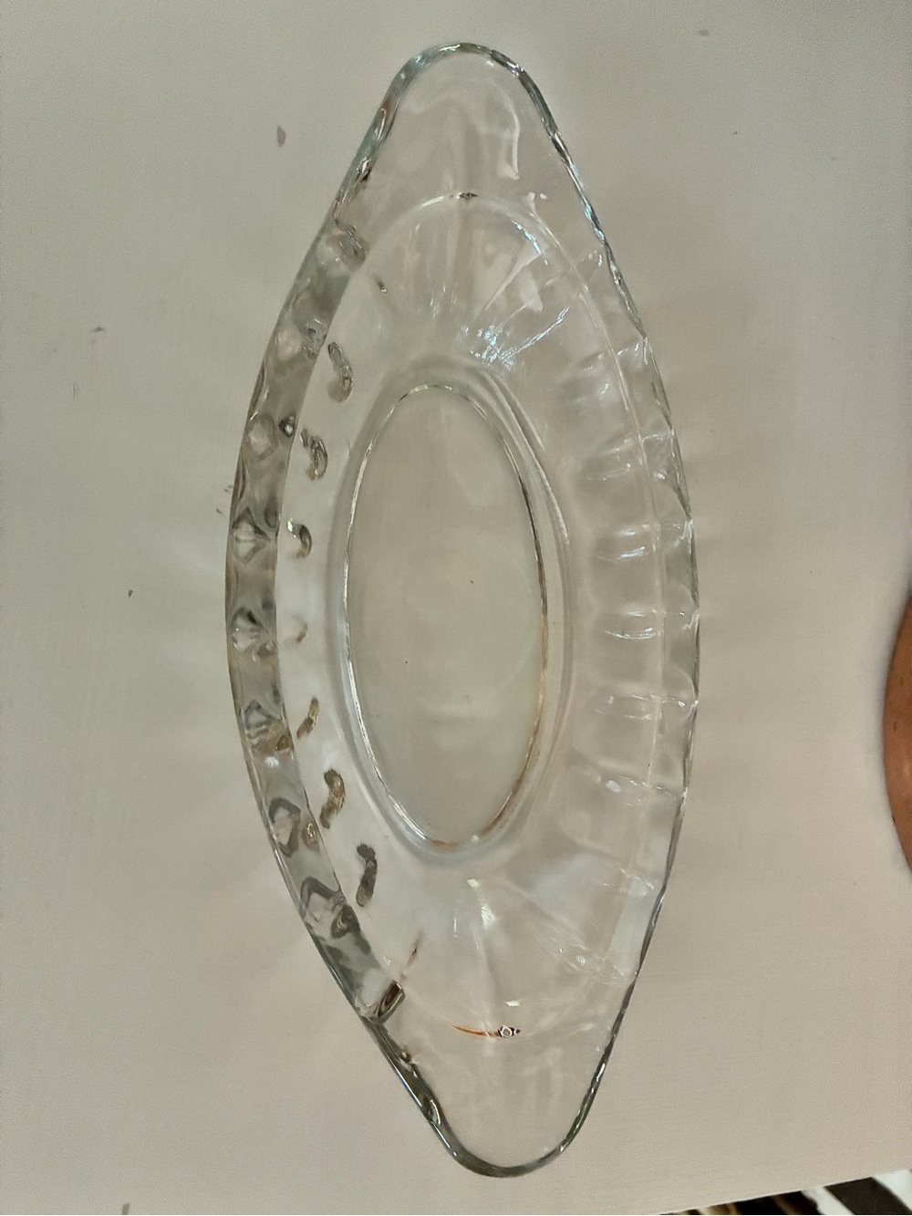 Vintage Clear Glass Decorative Serving Dish